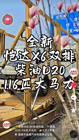 全新愷達X6柴油雙排，德威D20-116匹大馬力。